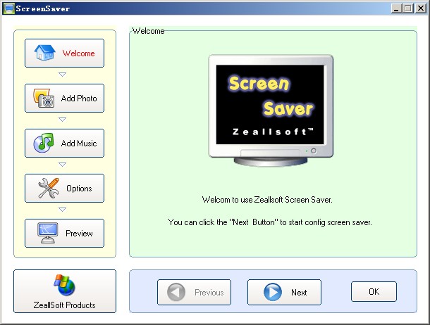 Screenshot of Zeallsoft Screen Saver 2.2